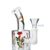 Flora  Mini  Glass  Percolator  Bong  C